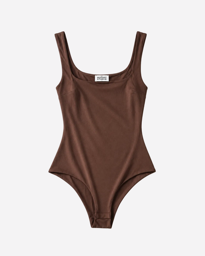 Double Lined Sleek Bodysuit Brown | SEISHIKI STUDIO