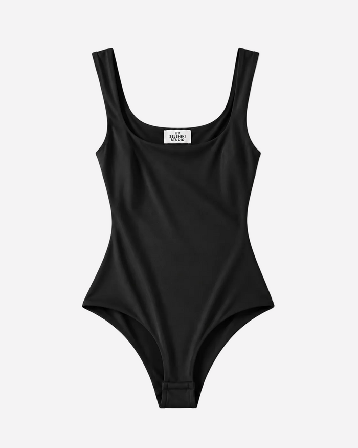 Double Lined Sleek Bodysuit Black | SEISHIKI STUDIO