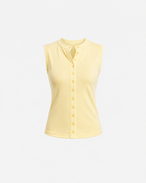 Soft Touch Button Top Butter Yellow