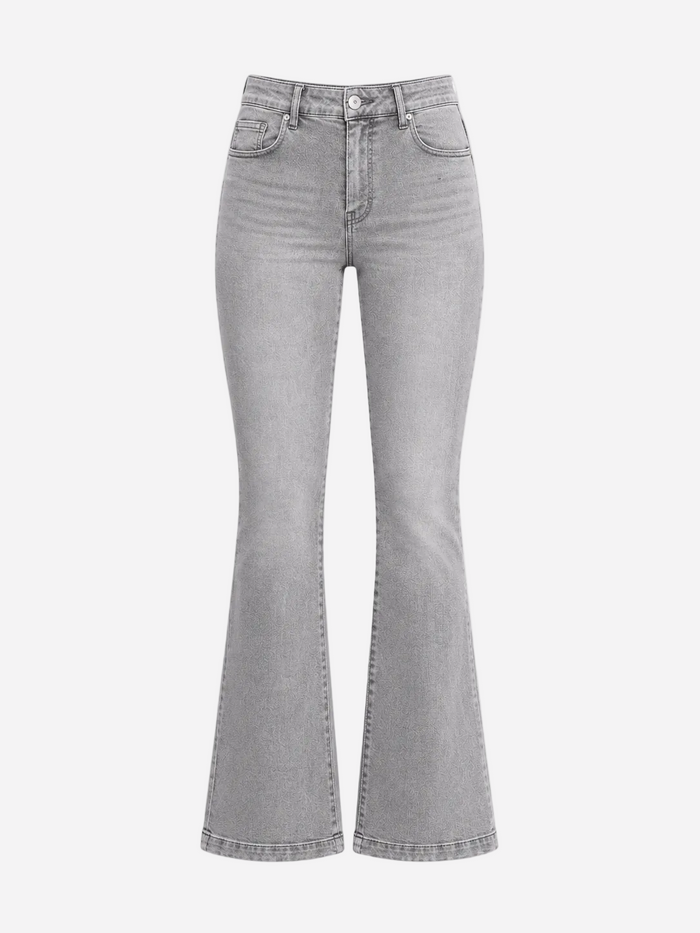 Inseam 80cm – Stretchy Light Grey Pushup Flare Jeans – Curvy Fit | SEISHIKI STUDIO
