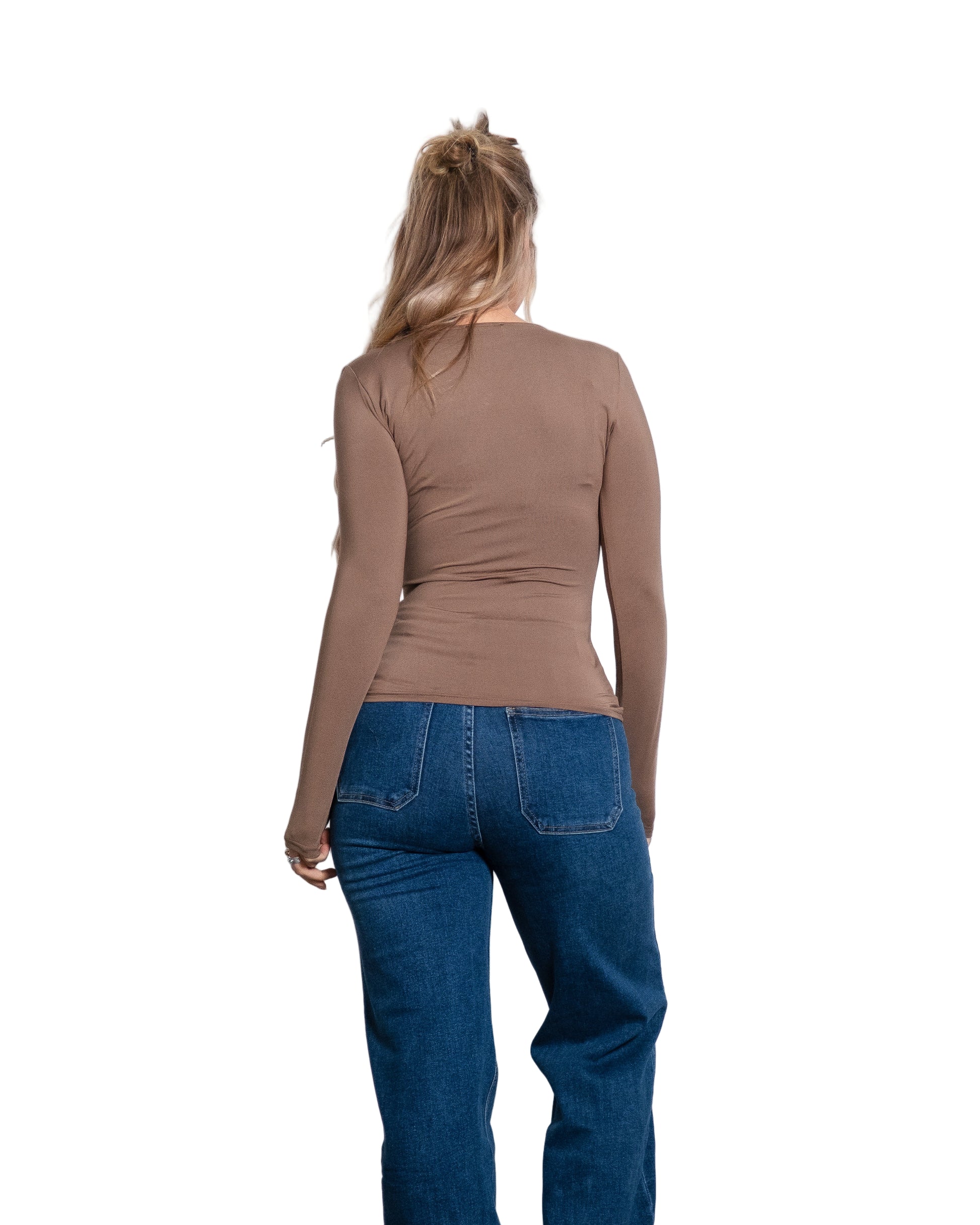 LOOP DETAIL STRETCHY TOP CAMEL