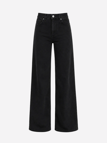 Stretchy High Waist Wide Leg Black Jeans – Curvy Fit – Tall – Inseam 84cm | SEISHIKI STUDIO