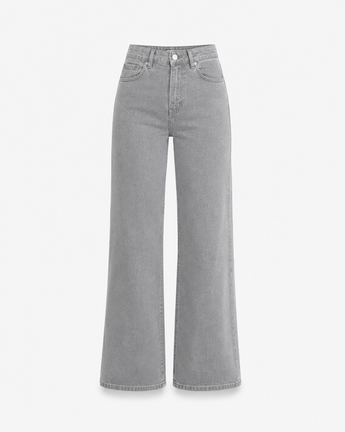 Inseam 78cm – #002 Baggy Straight Leg Stretchy Jeans Light Grey – Curvy Fit