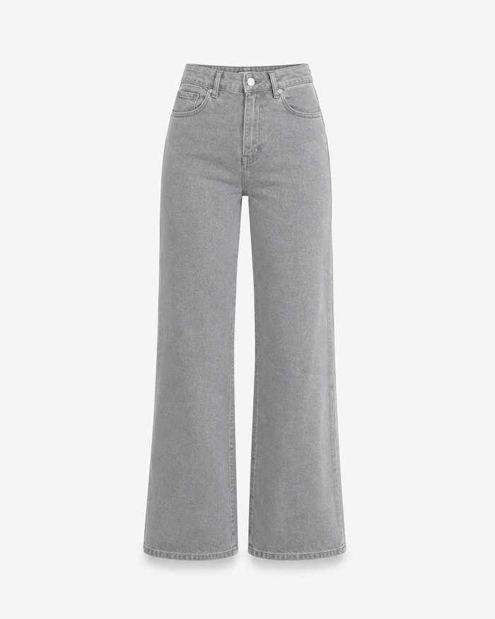 Inseam 78cm – #002 Baggy Straight Leg Stretchy Jeans Light Grey – Curvy Fit | SEISHIKI STUDIO