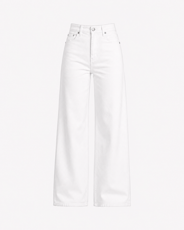 #002 Baggy Straight Leg Stretchy Jeans White – Curvy Fit – Inseam 78cm | SEISHIKI STUDIO