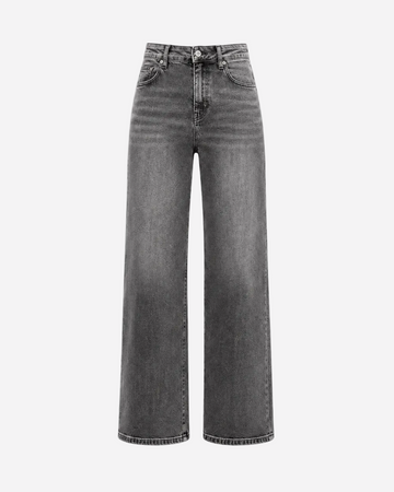 Butter Flex – Super Stretch High Waist Dark Grey Wide Leg Jeans – Curvy Fit – Inseam 79cm | SEISHIKI STUDIO