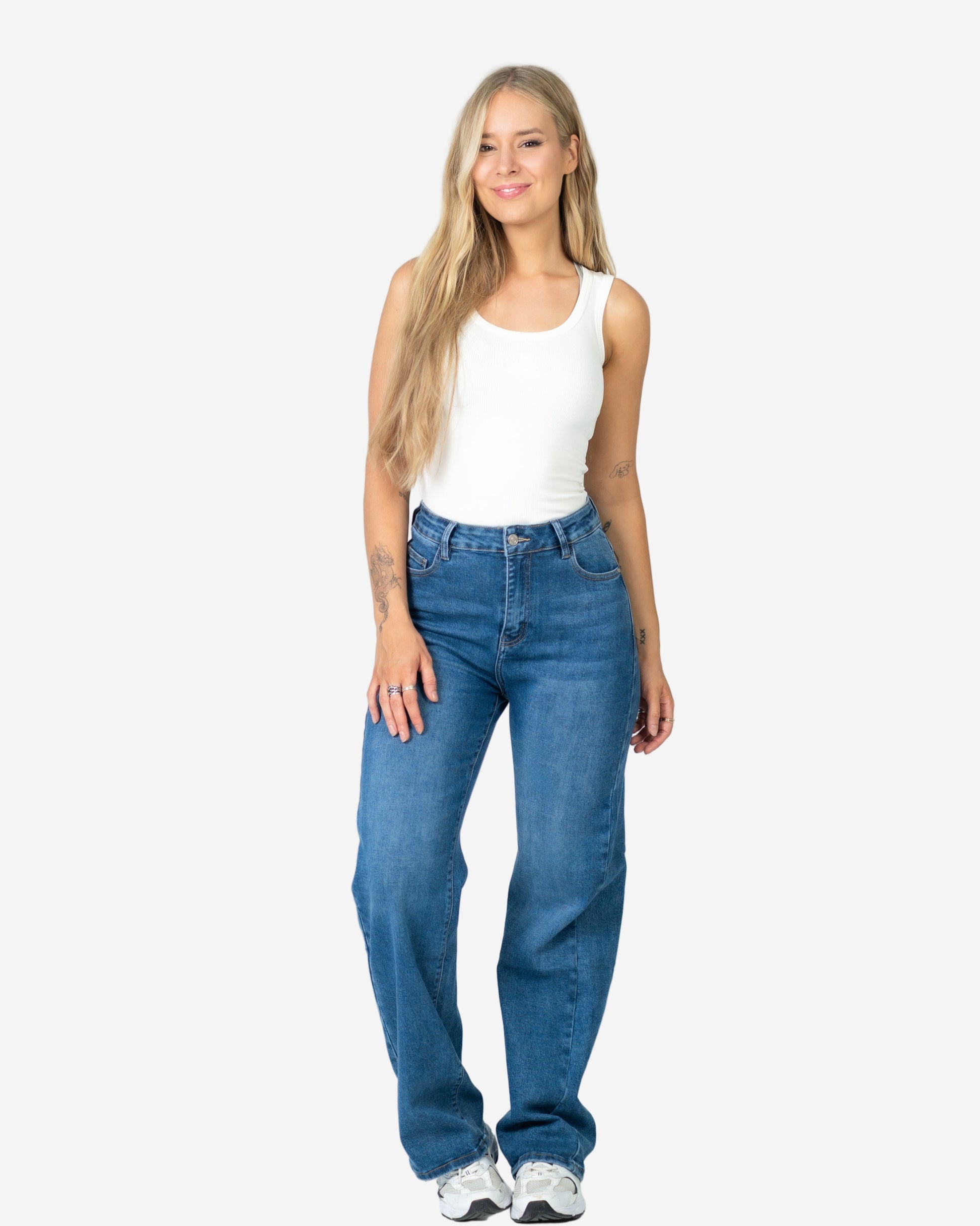 MAINICHI Wide Leg Jeans ULTRA DARK WASH - INSEAM 79CM