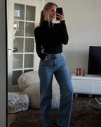 MAINICHI Wide Leg Jeans BLUE - INSEAM 79CM