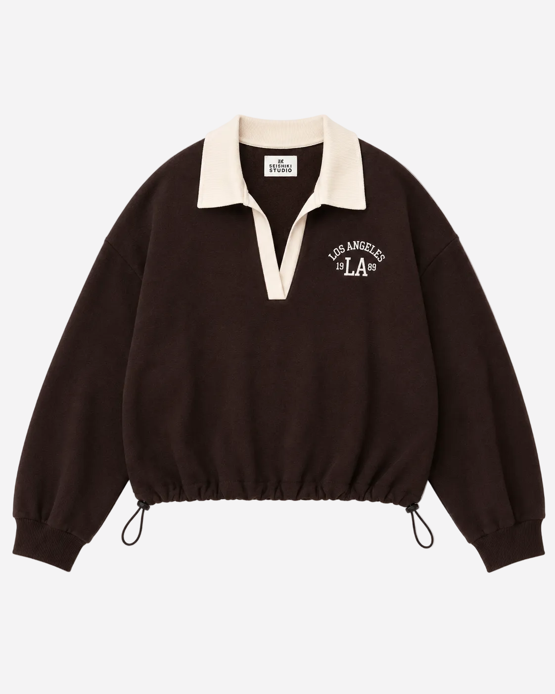 LA Varsity Polo Sweatshirt Brown | SEISHIKI STUDIO