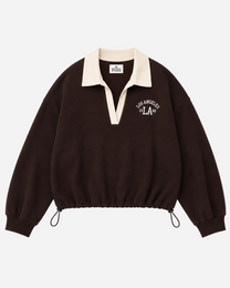 LA Varsity Polo Sweatshirt Brown | SEISHIKI STUDIO