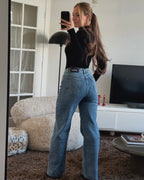 MAINICHI Wide Leg Jeans BLUE - INSEAM 79CM