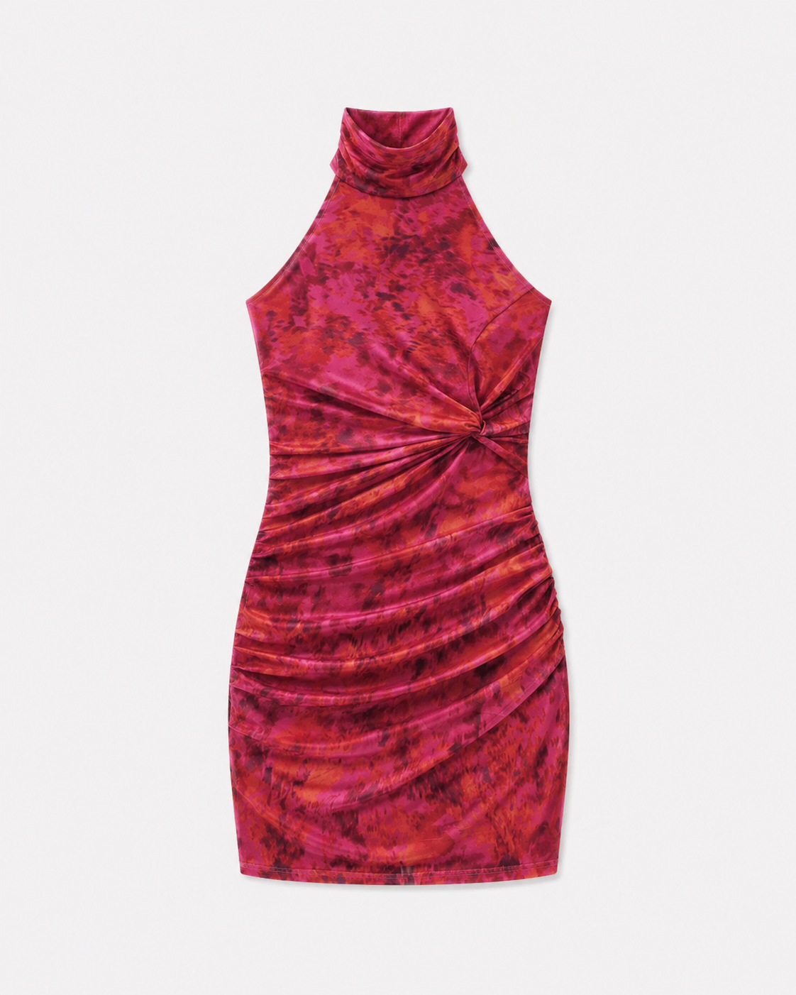 halter neck stretchy front knot dress pink | SEISHIKI STUDIO