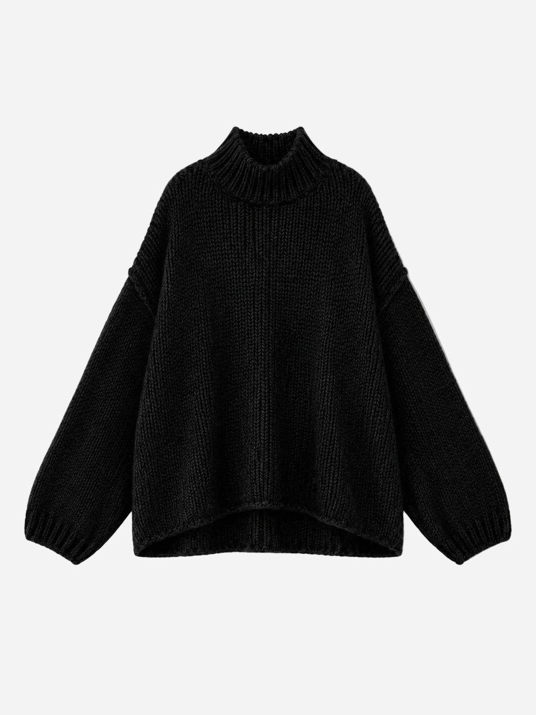 STRETCHY LONG OVERSIZED KNIT BLACK | SEISHIKI STUDIO