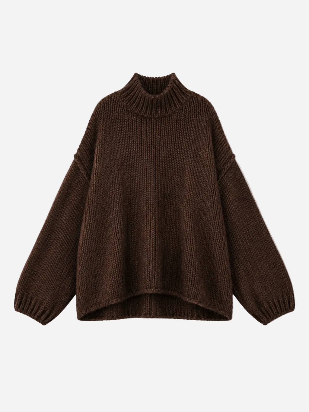 STRETCHY LONG OVERSIZED KNIT BROWN | SEISHIKI STUDIO
