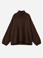 STRETCHY LONG OVERSIZED KNIT BROWN | SEISHIKI STUDIO
