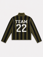 Striped Polo Sweater Green | SEISHIKI STUDIO