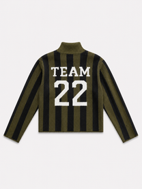 Striped Polo Sweater Green | SEISHIKI STUDIO