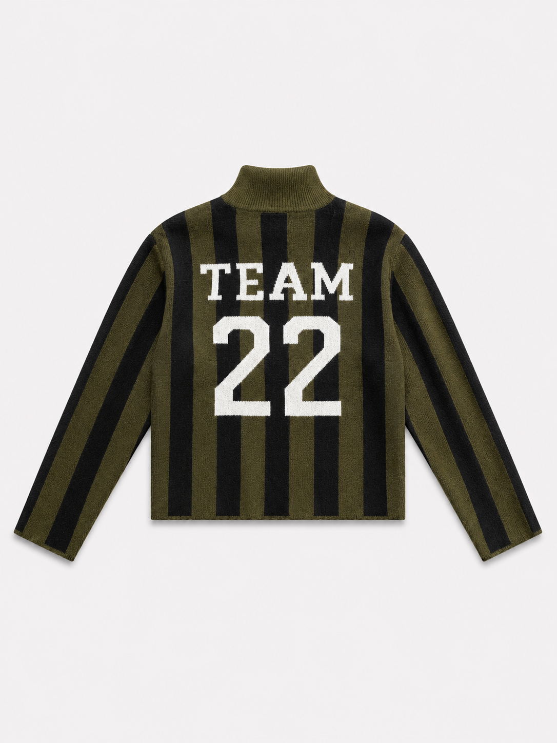 Striped Polo Sweater Green | SEISHIKI STUDIO
