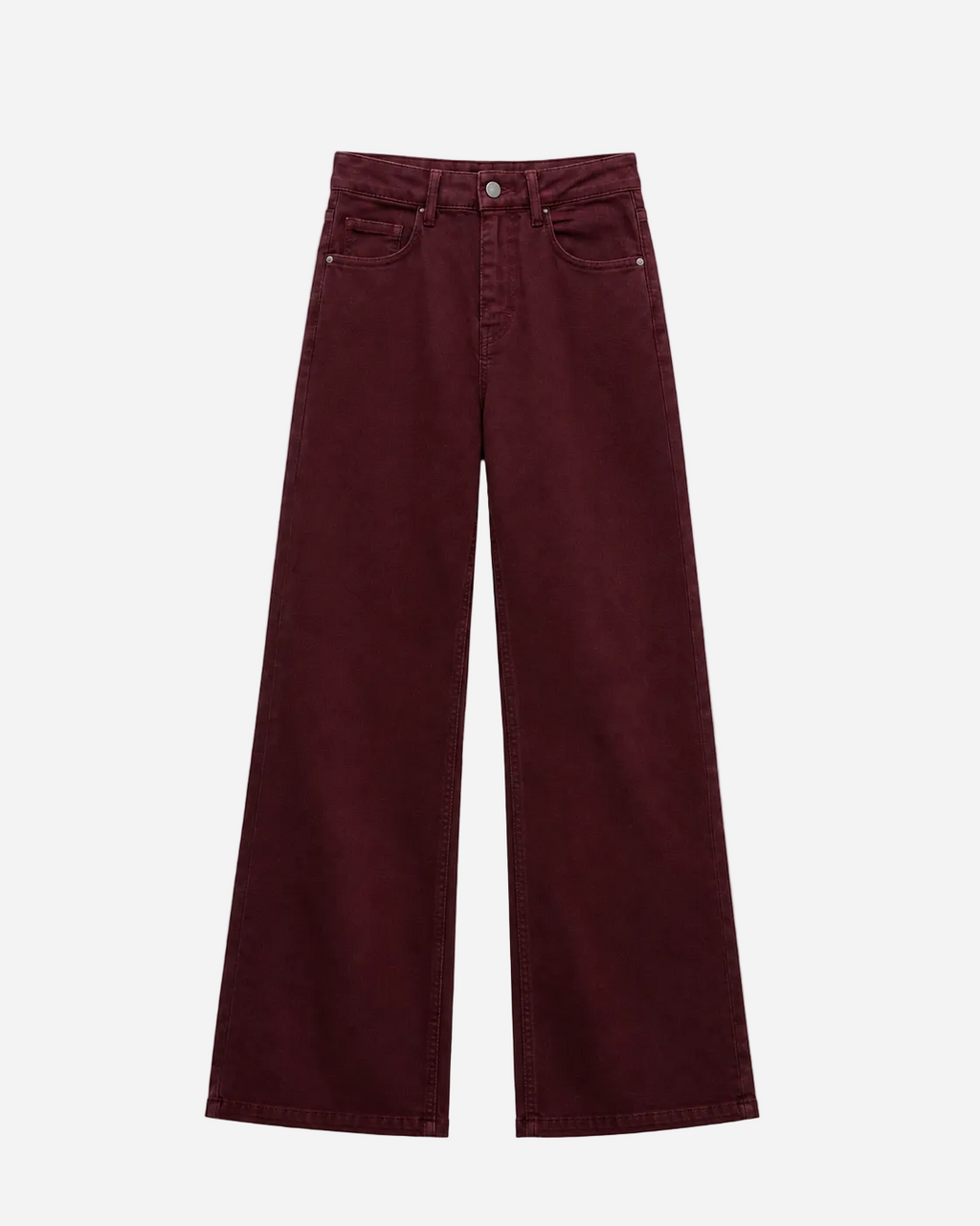 STRETCHY STRAIGHT LEG JEANS BURGUNDY - INSEAM 78CM | SEISHIKI STUDIO