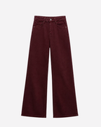 STRETCHY STRAIGHT LEG JEANS BURGUNDY - INSEAM 78CM | SEISHIKI STUDIO