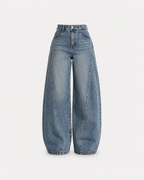 FRONT SEAM ULTRA WIDE LEG BARREL JEANS - INSEAM 78CM - NON STRETCH | SEISHIKI STUDIO
