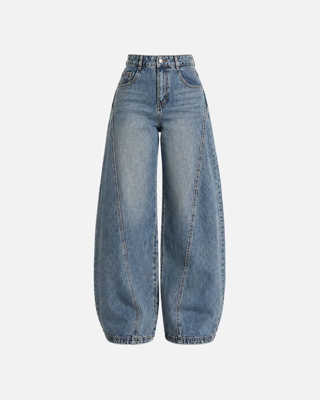 FRONT SEAM ULTRA WIDE LEG BARREL JEANS - INSEAM 78CM - NON STRETCH | SEISHIKI STUDIO