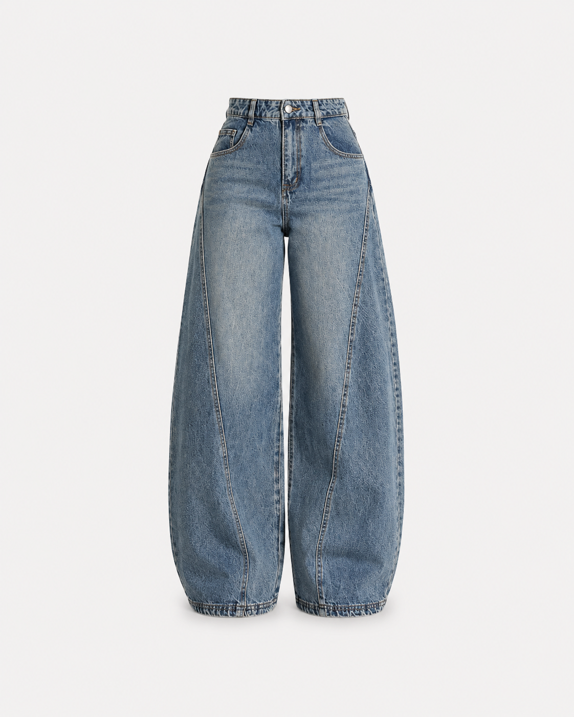 FRONT SEAM ULTRA WIDE LEG BARREL JEANS - INSEAM 78CM - NON STRETCH | SEISHIKI STUDIO