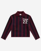 Striped Polo Sweater Burgundy/Navy | SEISHIKI STUDIO