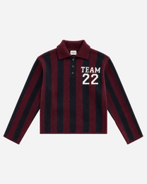 Striped Polo Sweater Burgundy/Navy – SEISHIKI STUDIO