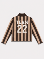 Striped Polo Sweater Brown | SEISHIKI STUDIO