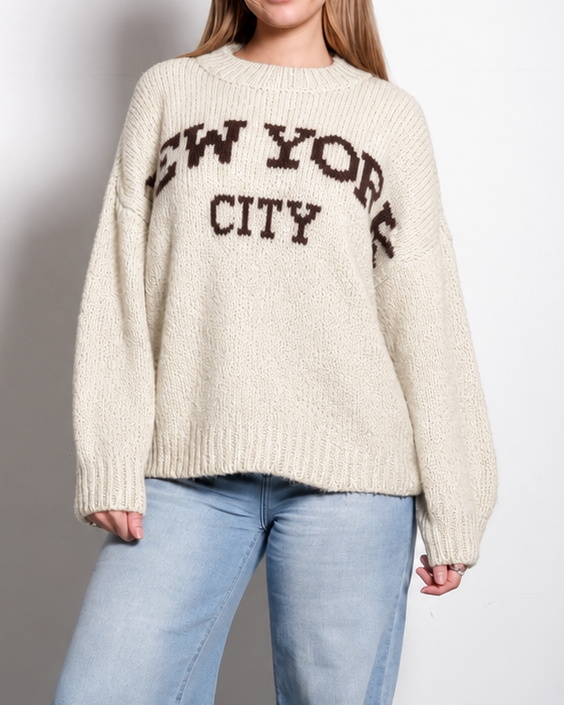 STRETCHY NEW YORK SWEATER CREAM | SEISHIKI STUDIO