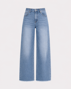 STRETCHY LIGHT WASH BOOTCUT JEANS WITH RIPPED BOTTOM - INSEAM 75CM | SEISHIKI STUDIO
