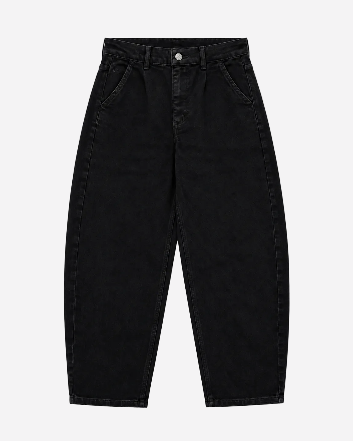INSEAM 72CM - STRECHY BLACK BALLOON JEANS WITH RED PATCH | SEISHIKI STUDIO