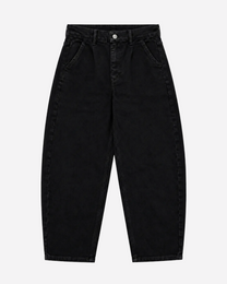 INSEAM 72CM - STRECHY BLACK BALLOON JEANS WITH RED PATCH | SEISHIKI STUDIO