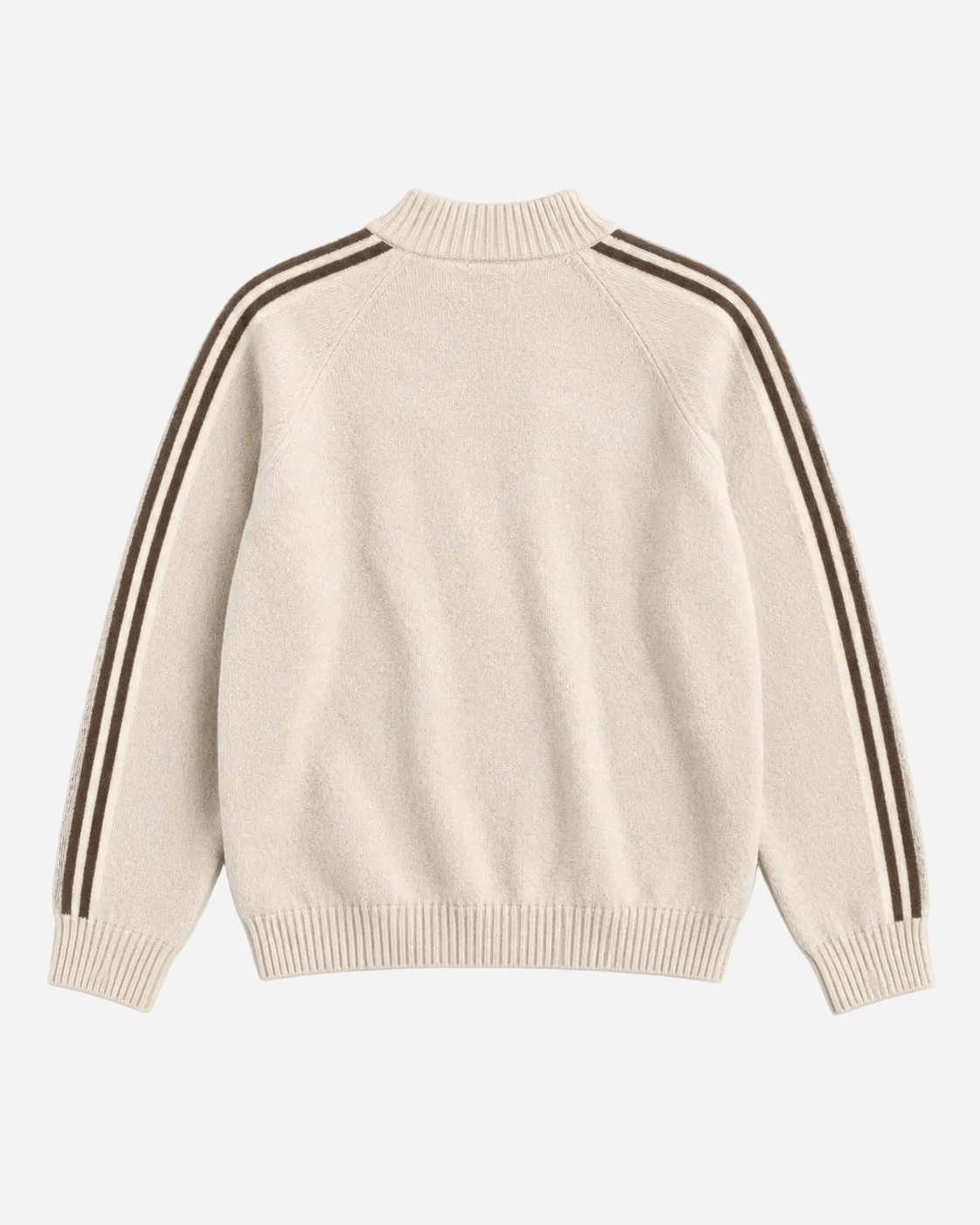 Retro Striped Knit Zip-Up White – SEISHIKI STUDIO