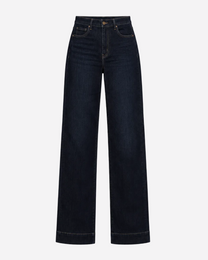 Raw Denim Stretchy Straight Leg Jeans with Contrast Stitch and Pink Patch – Curvy Fit – Inseam 79cm | SEISHIKI STUDIO