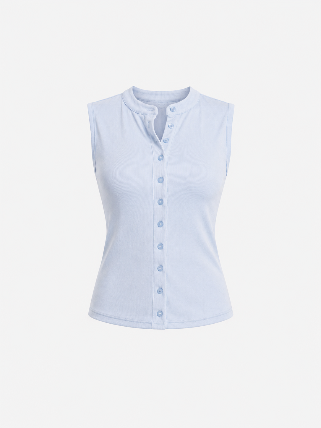 SEISHIKI STUDIO Soft Touch Button Top Pastel Blue