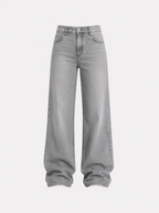 STRETCHY LIGHT GREY WIDE LEG JEANS - INSEAM 86CM | SEISHIKI STUDIO