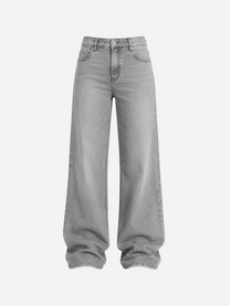 TALL - INSEAM 86CM - STRETCHY LIGHT GREY WIDE LEG JEANS | SEISHIKI STUDIO