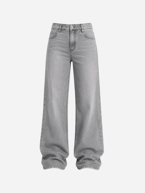Tall – Inseam 86cm – Stretchy Light Grey Wide Leg Jeans – Curvy Fit