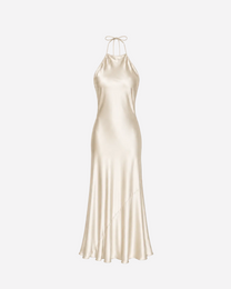 Halter Top Silky Dress Cream – SEISHIKI STUDIO