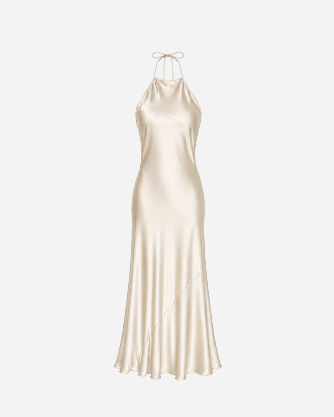 halter top silky dress cream | SEISHIKI STUDIO