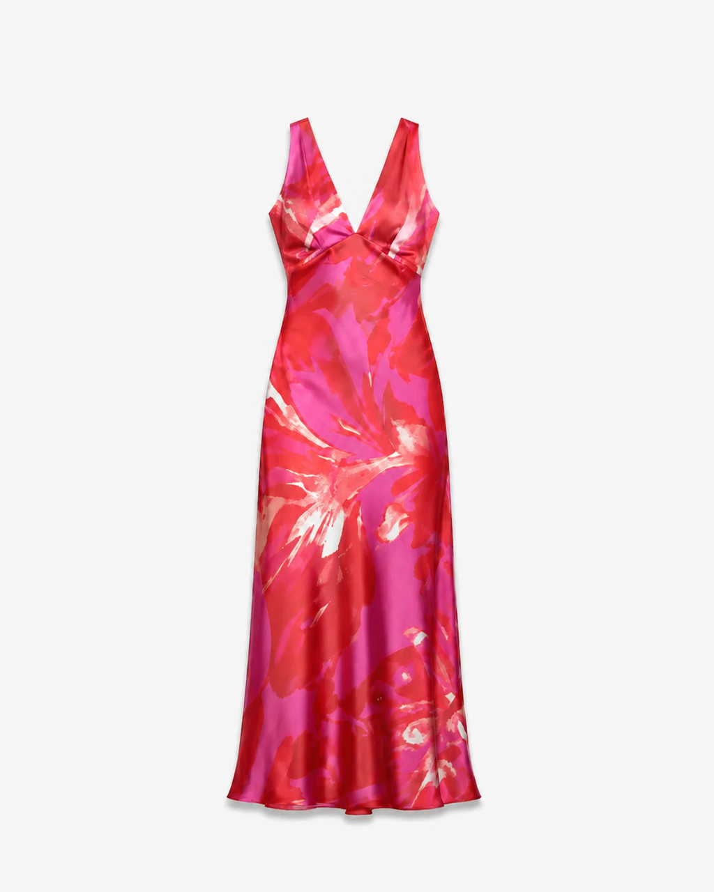 Twist Back Satin Maxi Dress Orange and Pink | SEISHIKI STUDIO