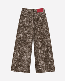 Limited Edition – Dark Doe Print &amp; Red Patch Wide Leg Jeans – Curvy Fit – Inseam 79cm | SEISHIKI STUDIO