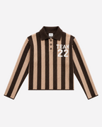 Striped Polo Sweater Brown | SEISHIKI STUDIO