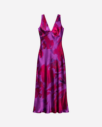 Twist Back Satin Maxi Dress Magenta | SEISHIKI STUDIO