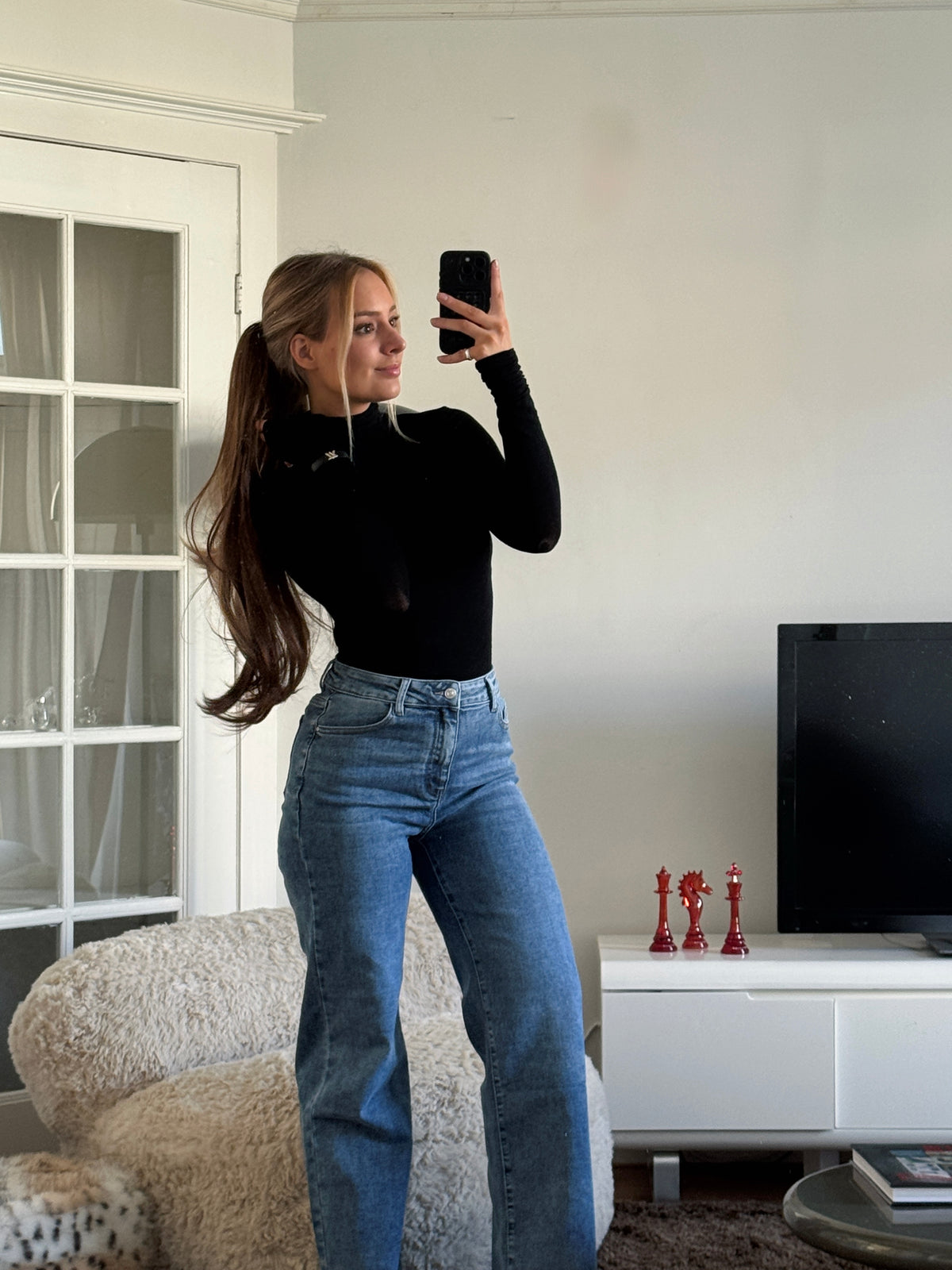 003 - THE SUPER STRETCHY WIDE LEG JEANS BLUE - INSEAM 79CM | SEISHIKI STUDIO