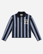 Striped Polo Sweater Blue | SEISHIKI STUDIO