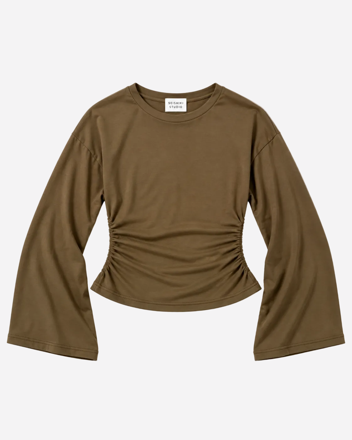 Sinched Waist Longsleeve T-Shirt Green/Khaki – SEISHIKI STUDIO