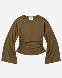 Sinched Waist Longsleeve T-Shirt Green/Khaki – SEISHIKI STUDIO